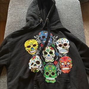 Colorful Skull Graphic Hoodie